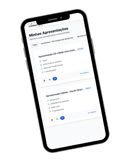 Interface do app Compartilha Online